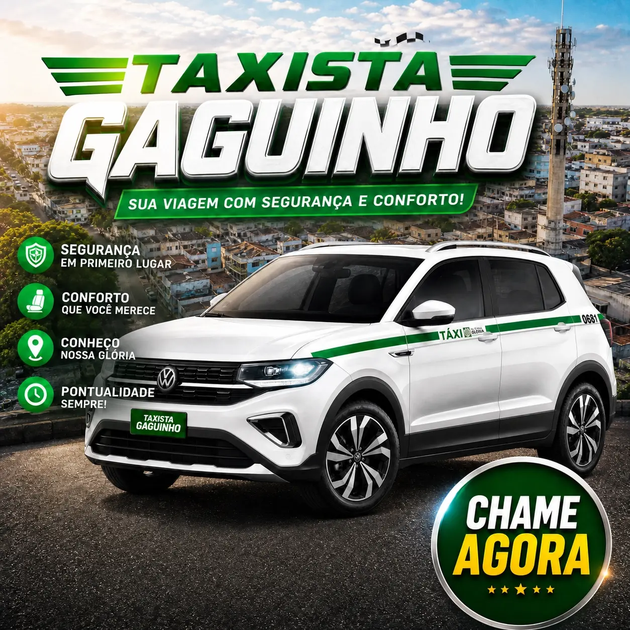 Taxista Gaguinho em Nossa Senhora da Glória