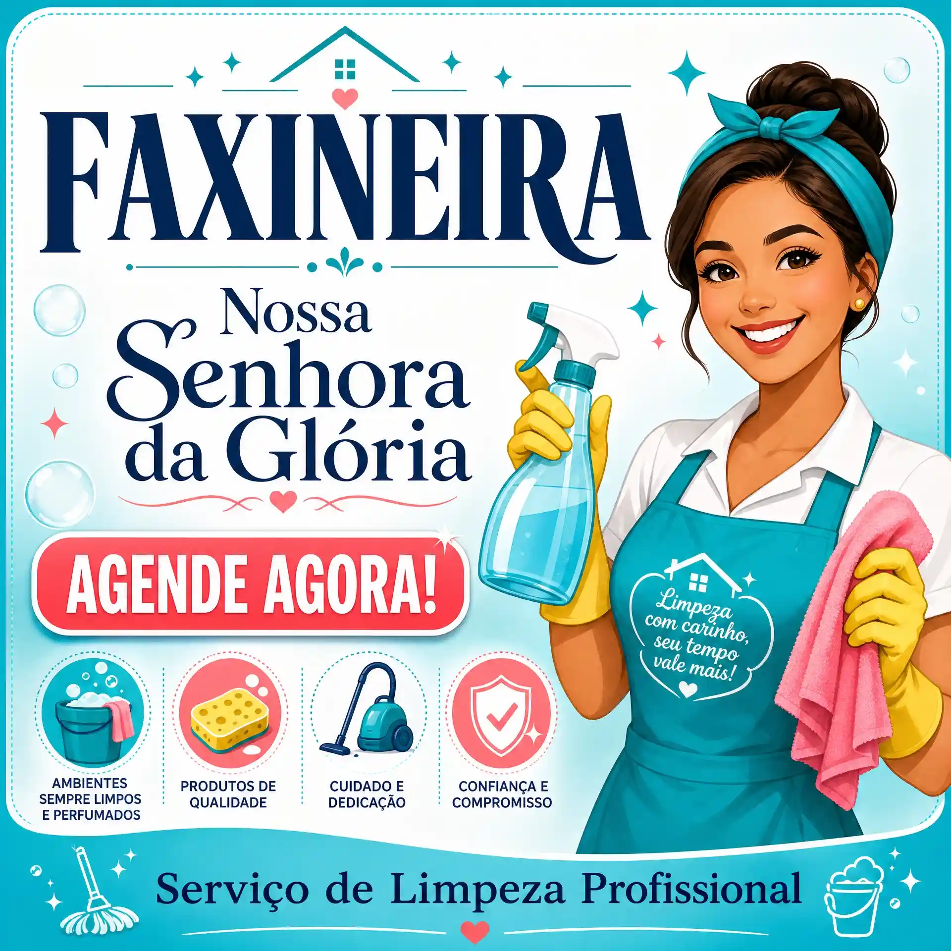Faxineira Rayssa em Nossa Senhora da Glória