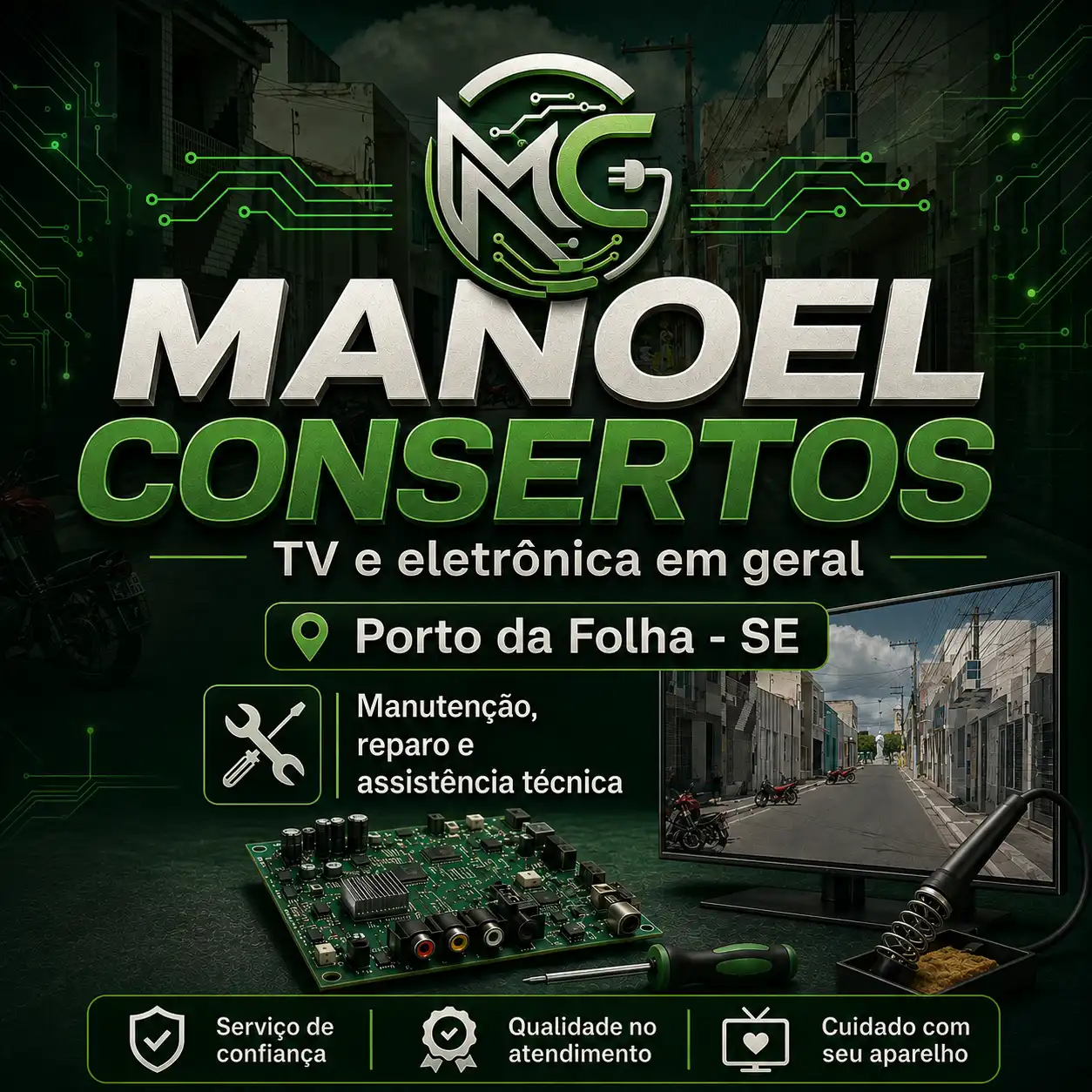 Manoel consertos de TV em Porto da Folha